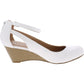 Sun + Stone Women's Miley Faux Leather Dressy Wedge Heels White Size 9 M
