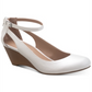 Sun + Stone Women's Miley Faux Leather Dressy Wedge Heels White Size 9 M