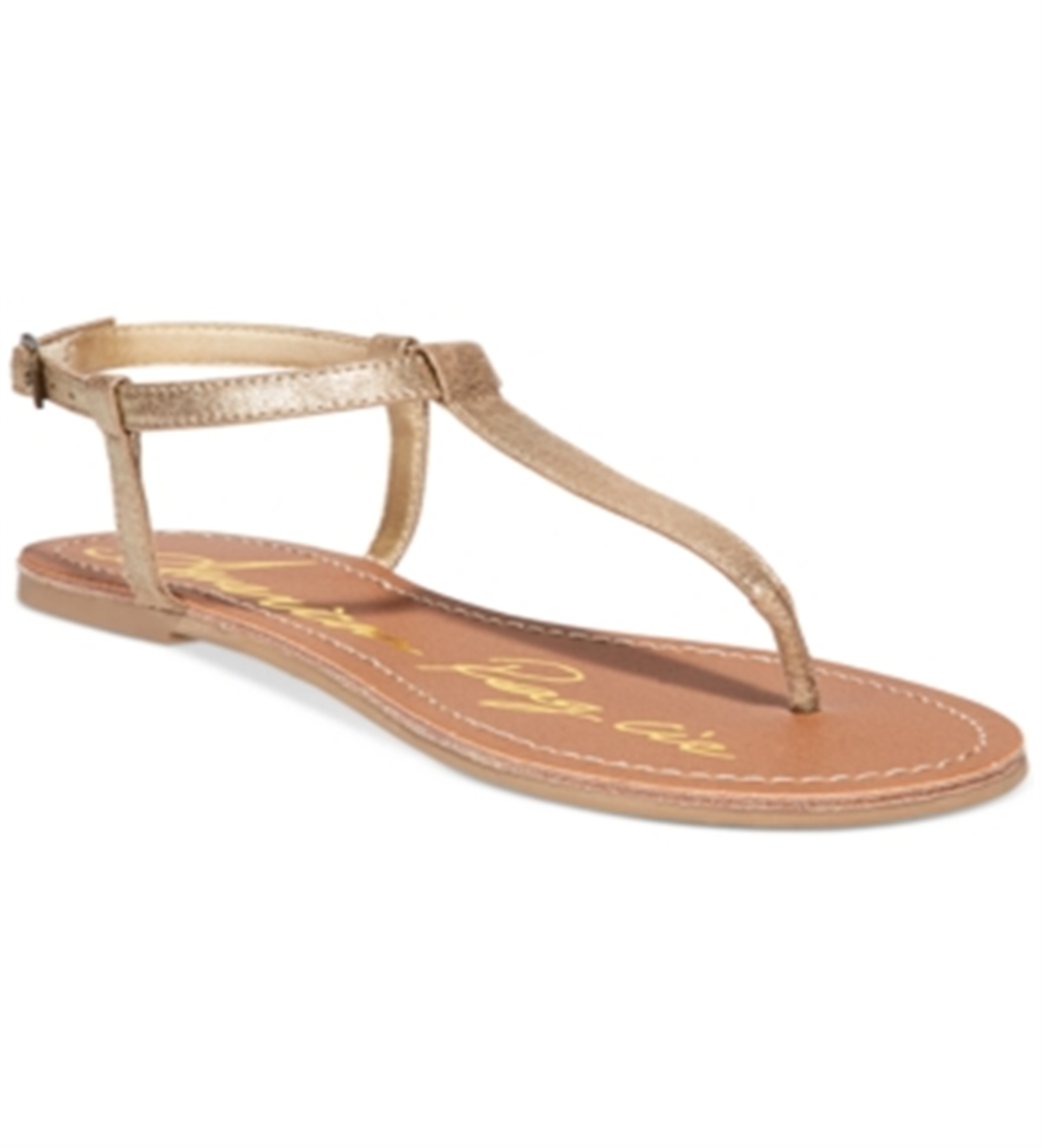 American Rag Women's Synthetic Flip Flops Gold Size 5.5 M