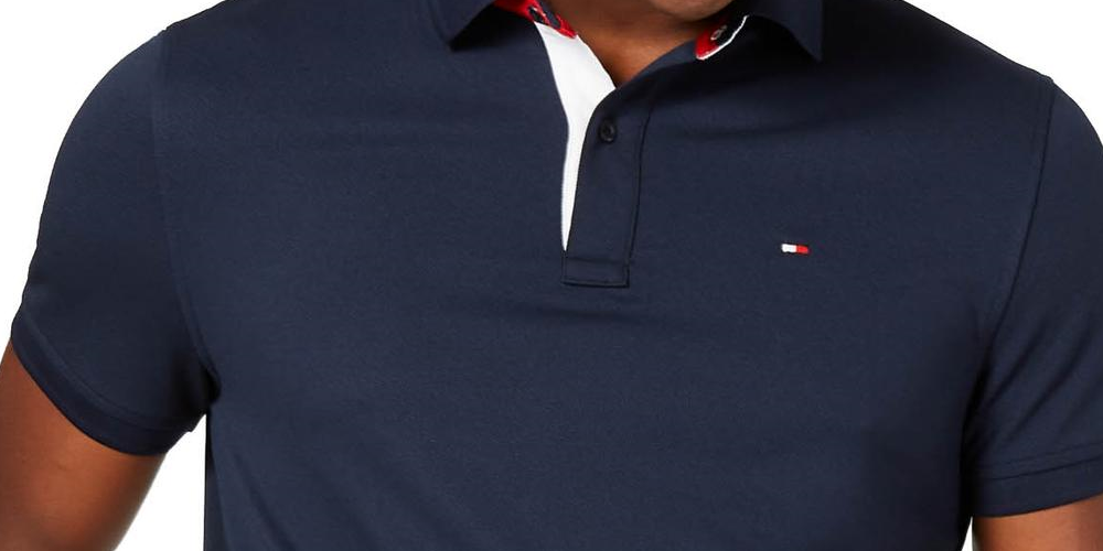 Tommy Hilfiger Men's Custom-Fit Cotton Polo Navy Size 2XL