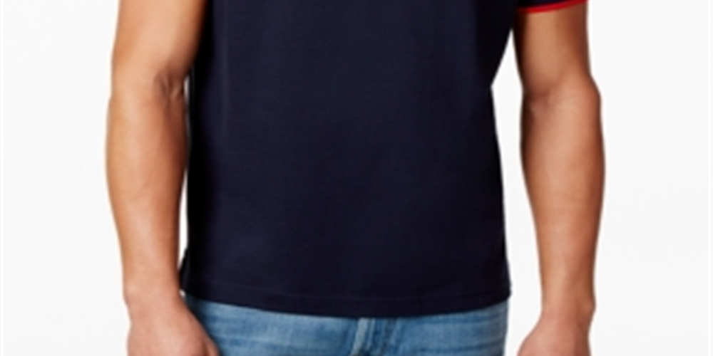 Tommy Hilfiger Men's Custom-Fit Cotton Polo Navy Size 2XL