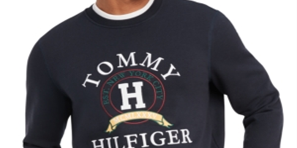 Tommy Hilfiger Men's Back Bay Logo Sweatshirt Blue Size Small