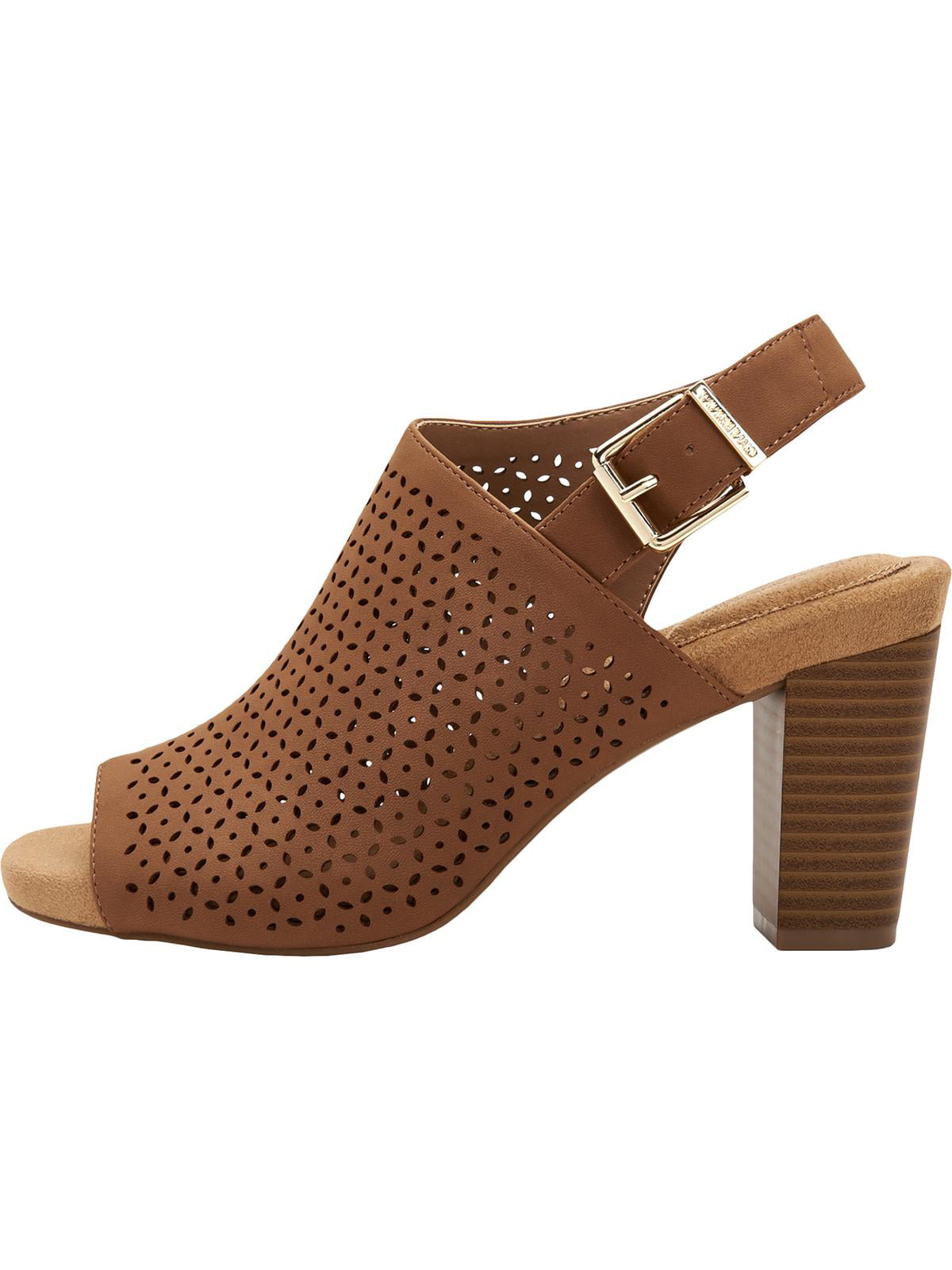 Giani Bernini Women's Jabril Faux Leather Sling Back Heel Sandals Brown Size 6.5M