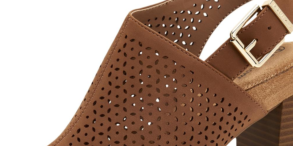 Giani Bernini Women's Jabril Faux Leather Sling Back Heel Sandals Brown Size 6.5M