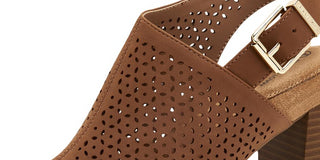 Giani Bernini Women's Jabril Faux Leather Sling Back Heel Sandals Brown Size 6.5M