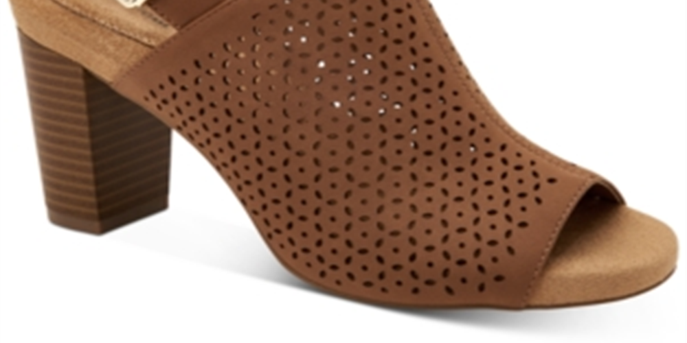 Giani Bernini Women's Jabril Faux Leather Sling Back Heel Sandals Brown Size 6.5M