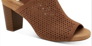 Giani Bernini Women's Jabril Faux Leather Sling Back Heel Sandals Brown Size 6.5M