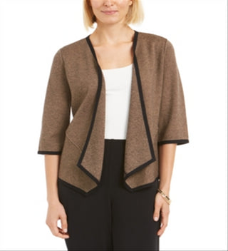 Alfani Women's Drape Front Cardigan Brown Size Petite