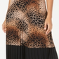 Alfani Women's Printed Pleated MIDI Skirt -Brown Size Petite L