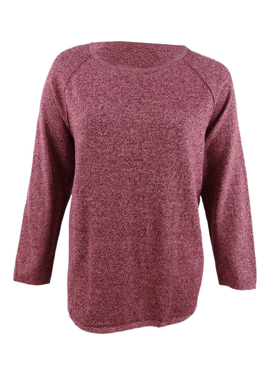 Karen Scott Women's Curved-Hem Pullover Sweater Red Size XS