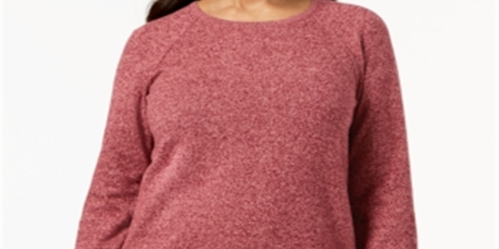 Karen Scott Women's Curved-Hem Pullover Sweater Red Size XS