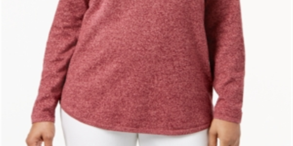 Karen Scott Women's Curved-Hem Pullover Sweater Red Size XS