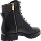 Michael Kors Men's Bastian Leather Closed Toe Ankle Military Boots Black Size 5.5