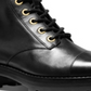 Michael Kors Men's Bastian Leather Closed Toe Ankle Military Boots Black Size 5.5