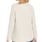 Style & Co Women's  Herringbone Long Sleeve Crew Neck Evening Top Beige Size Petite S