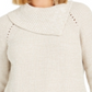 Style & Co Women's  Herringbone Long Sleeve Crew Neck Evening Top Beige Size Petite S