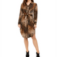 Alfani Women's Animal Print Shirt Dress Brown Size 4P