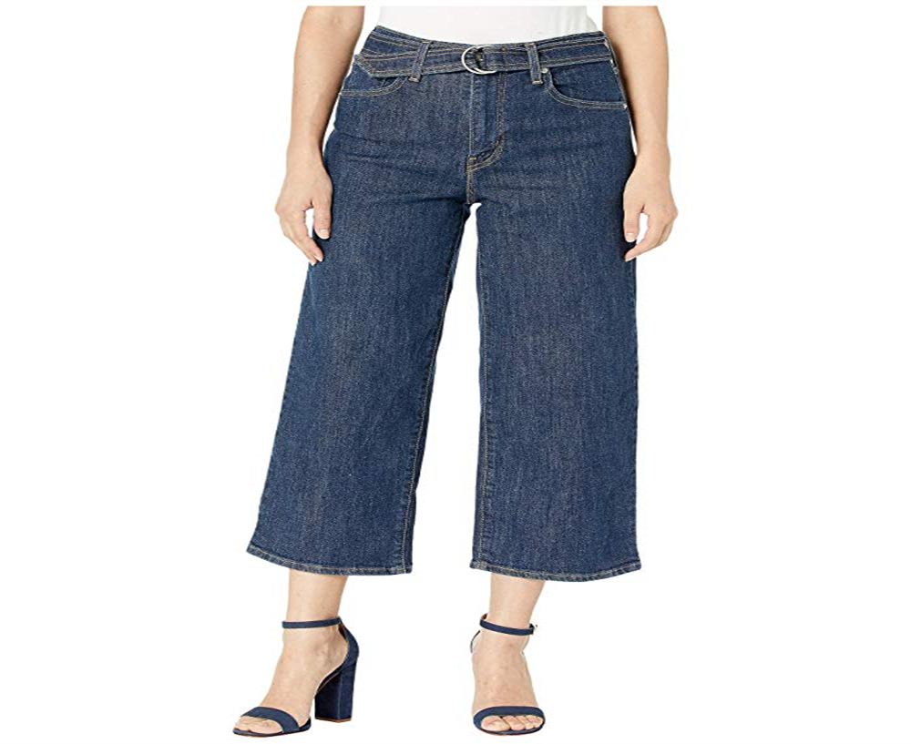 Levi's Women's Mile High Wide Leg Belted Jeans Blue Size  31X25