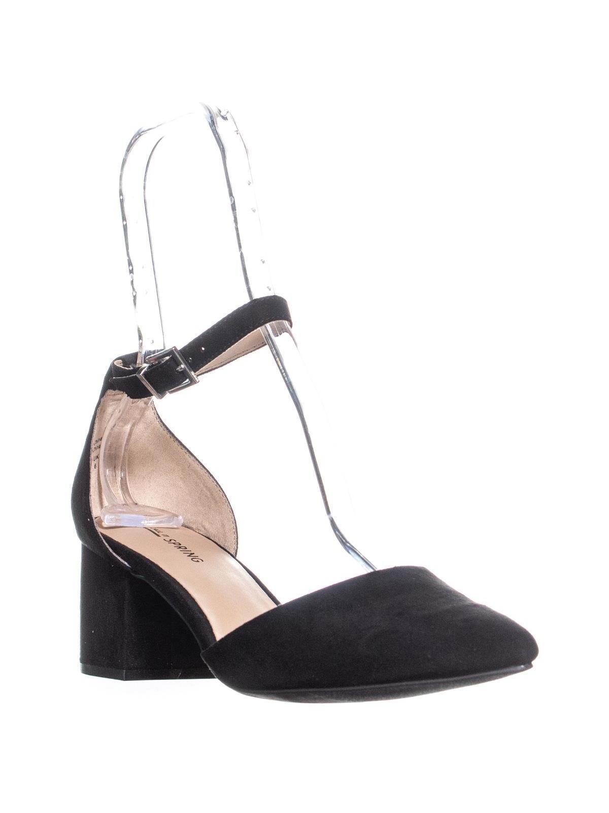 Call It Spring Women's Trivio Leather Closed Toe Ankle Strap Sandal Black Size 9