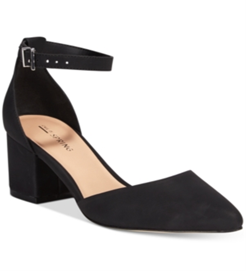 Call It Spring Women's Trivio Leather Closed Toe Ankle Strap Sandal Black Size 9