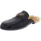 INC International Concepts Women's Faux Fur Embellished Loafer Black Size 9 M