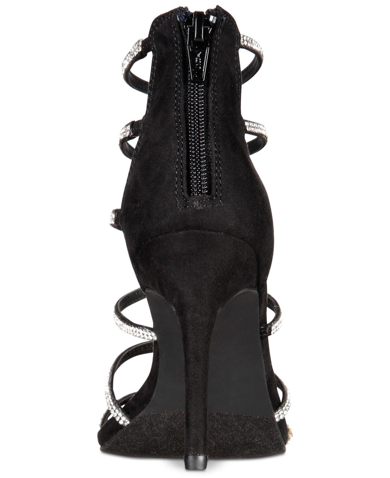 Material Girl Women's Raissa Embellished Dress Sandal Black 8M