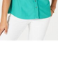 Charter Club Women's Pique Sleeveless Shirt  Turquoise Stone Size 6