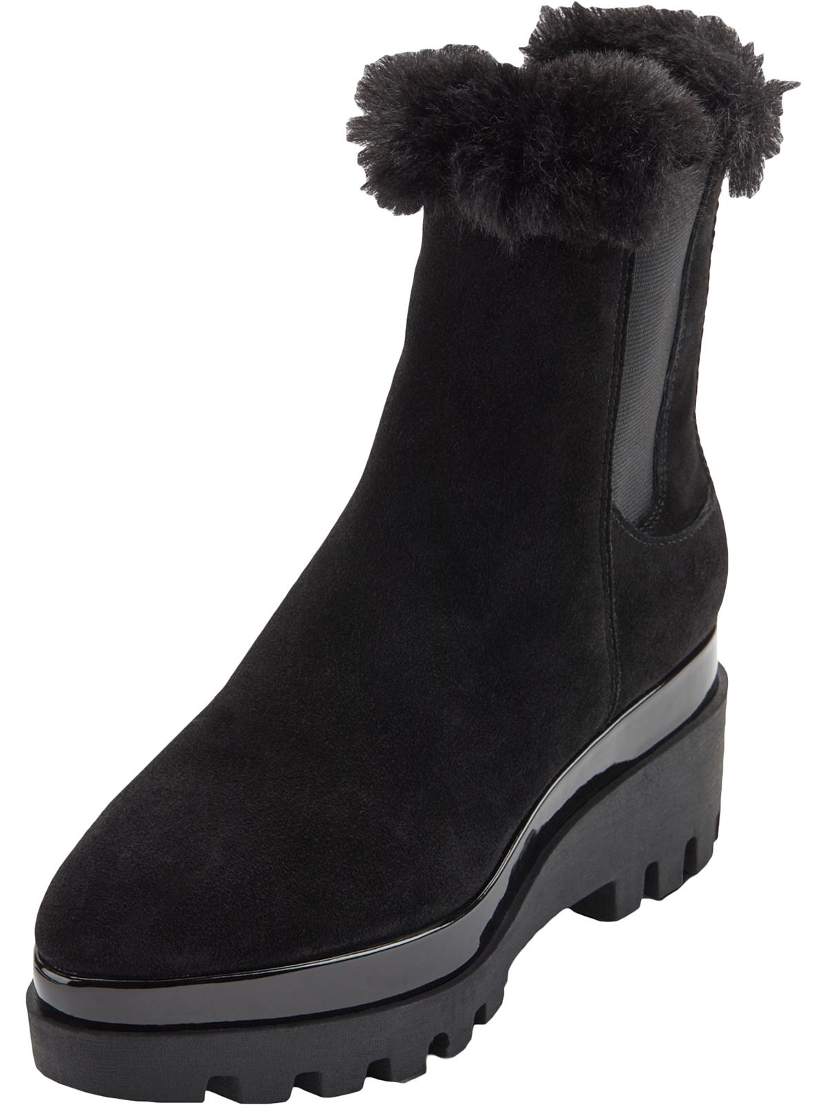 DKNY Women's Fabric Almond Toe Ankle Fashion Boots Black Size 7.5M