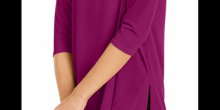 Alfani Women's Cold-Shoulder Asymmetrical Top  Purple Size Medium