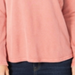 Style & CO Women's  Long Sleeve Crew Neck TopOrange Size Petite XL