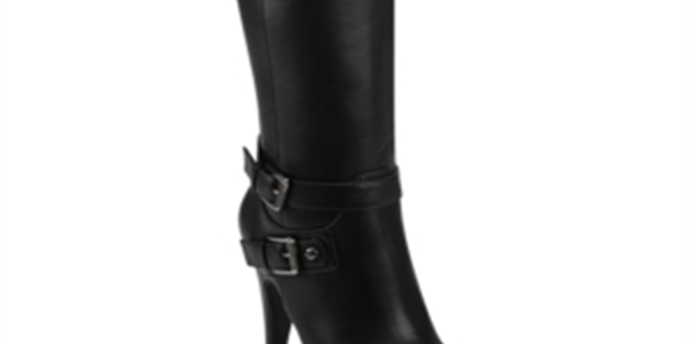 G by Guess Women's Desra Platform Boots Faux Leather Tall  Black Size 7.5 M