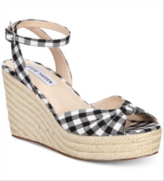 Steve Madden Women's Ankle Strap Espadrilles Valinda Sandals Black Size6 M