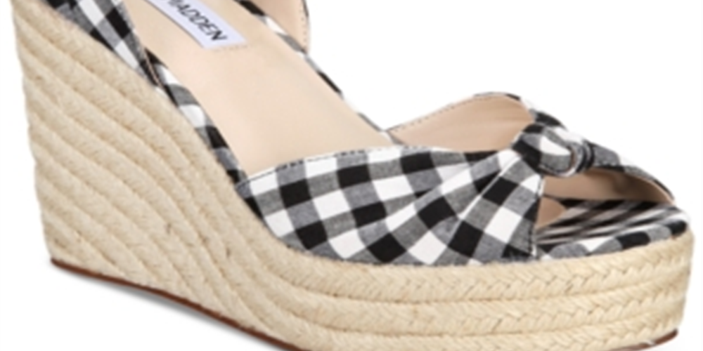 Steve Madden Women's Ankle Strap Espadrilles Valinda Sandals Black Size6 M