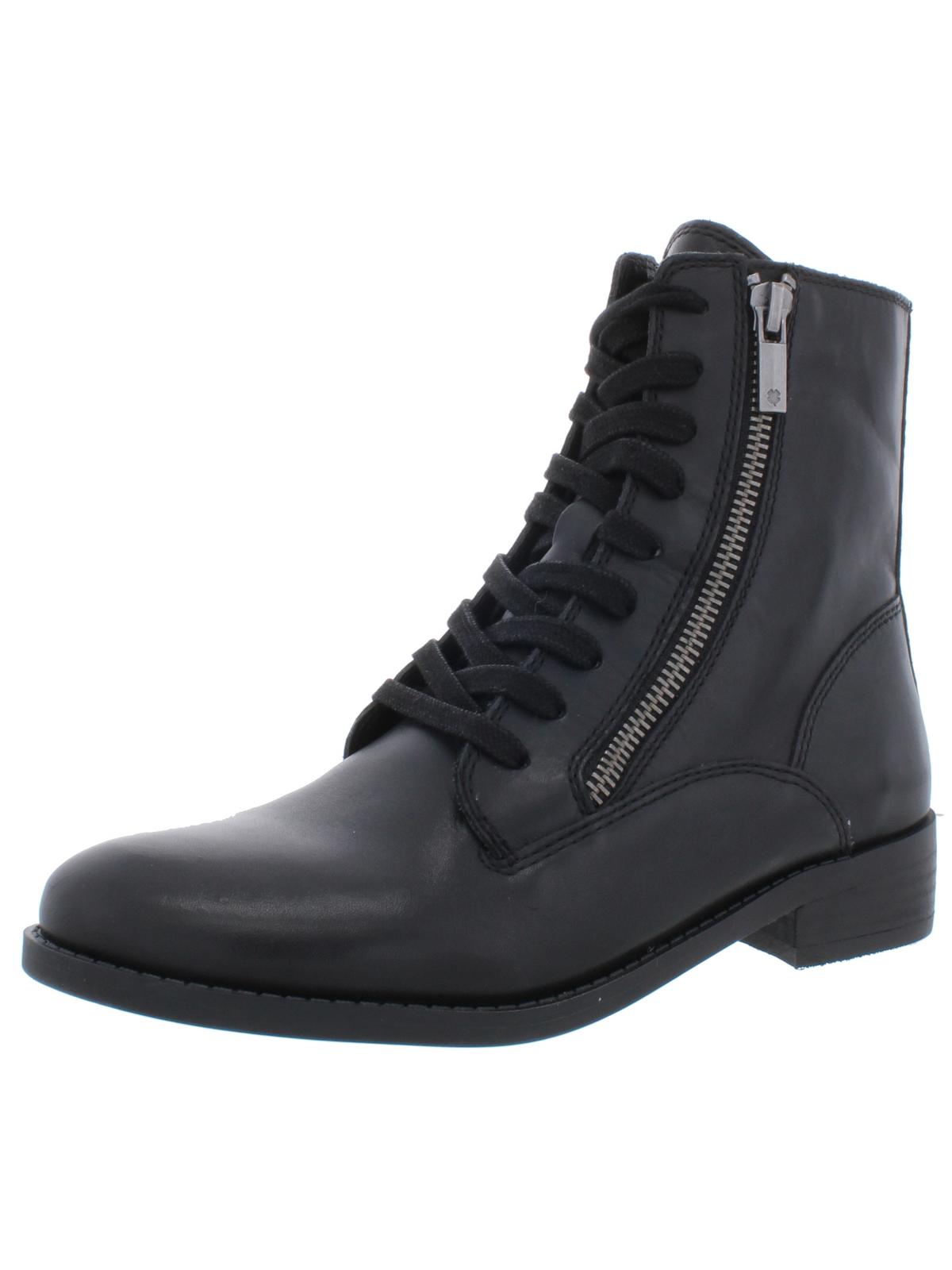 Lucky Brand Women's Hildran Leather Almond Toe Ankle Fashion Boots Black Size 5.5M
