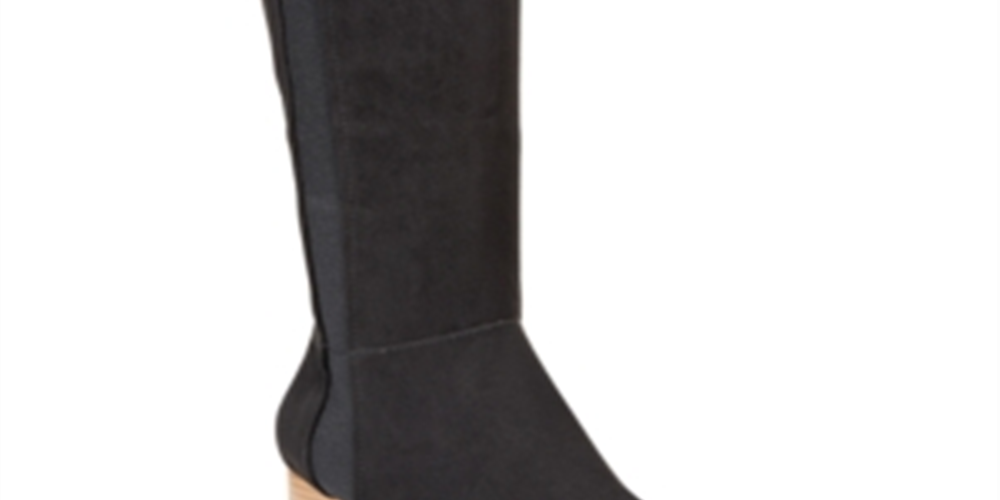 Style & Co. Women's Finnly Suede Almond Toe Mid-Calf Fashion Boots Black Size 6.5 M