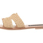 Steve Madden Women's Nat Multi Greece Slide Sandals Brown Size 7.5 M
