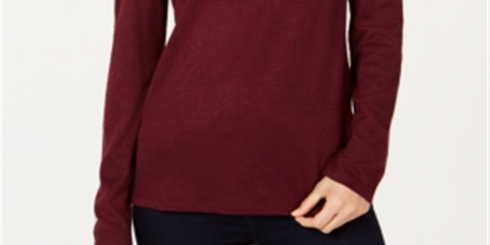 INC International Concepts Women's Ribbon Laced Sweatshirt Red Size Petite