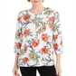 JM Collection Women's  Printed 3/4-Sleeve Top  White Size XS