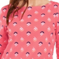 Charter Club Women's Printed Boat-Neck Top  Red Size Large