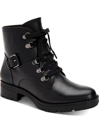 Giani Bernini Women's Naomii Lug Leather Lug Sole Ankle Boots Black Size 6 M