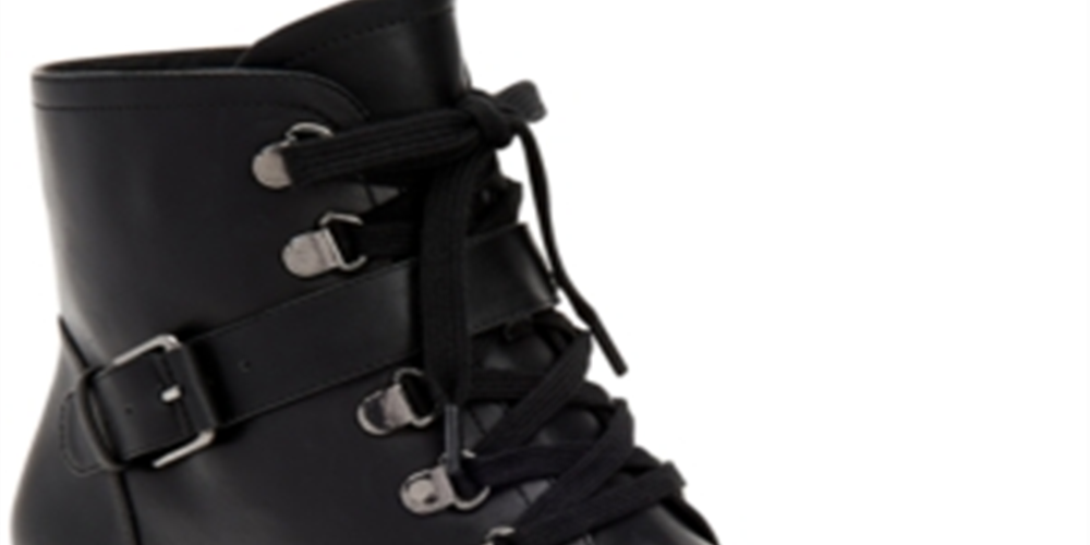 Giani Bernini Women's Naomii Lug Leather Lug Sole Ankle Boots Black Size 6 M