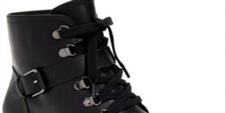 Giani Bernini Women's Naomii Lug Leather Lug Sole Ankle Boots Black Size 6 M