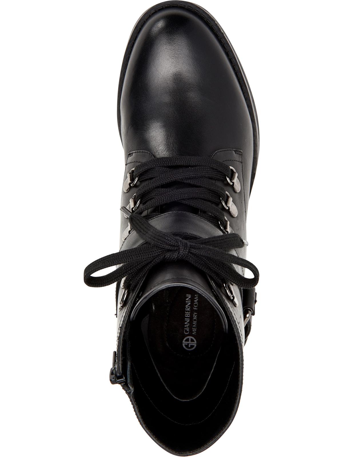 Giani Bernini Women's Naomii Lug Leather Closed Toe Ankle Fashion Boots Black Size 10 M