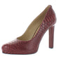 Michael Kors Women's Ethel Pumps Patent Leather Embossed Brandy Red Size 9