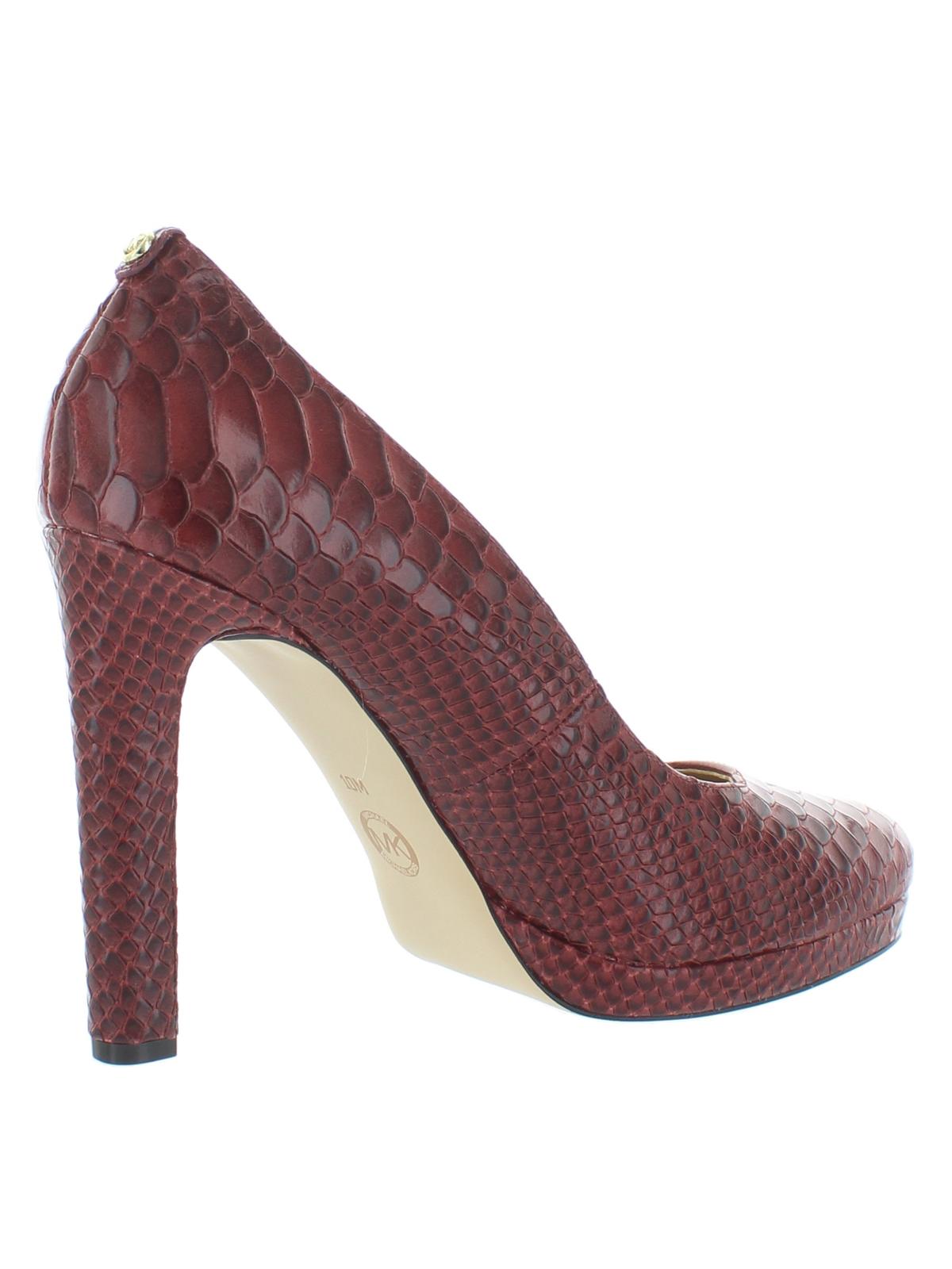 Michael Kors Women's Ethel Pumps Patent Leather Embossed Brandy Red Size 9