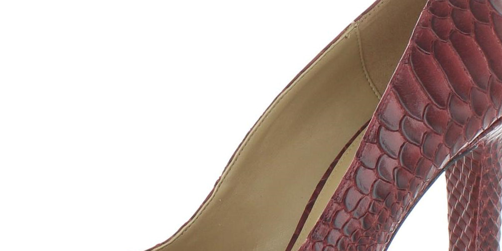 Michael Kors Women's Ethel Pumps Patent Leather Embossed Brandy Red Size 9