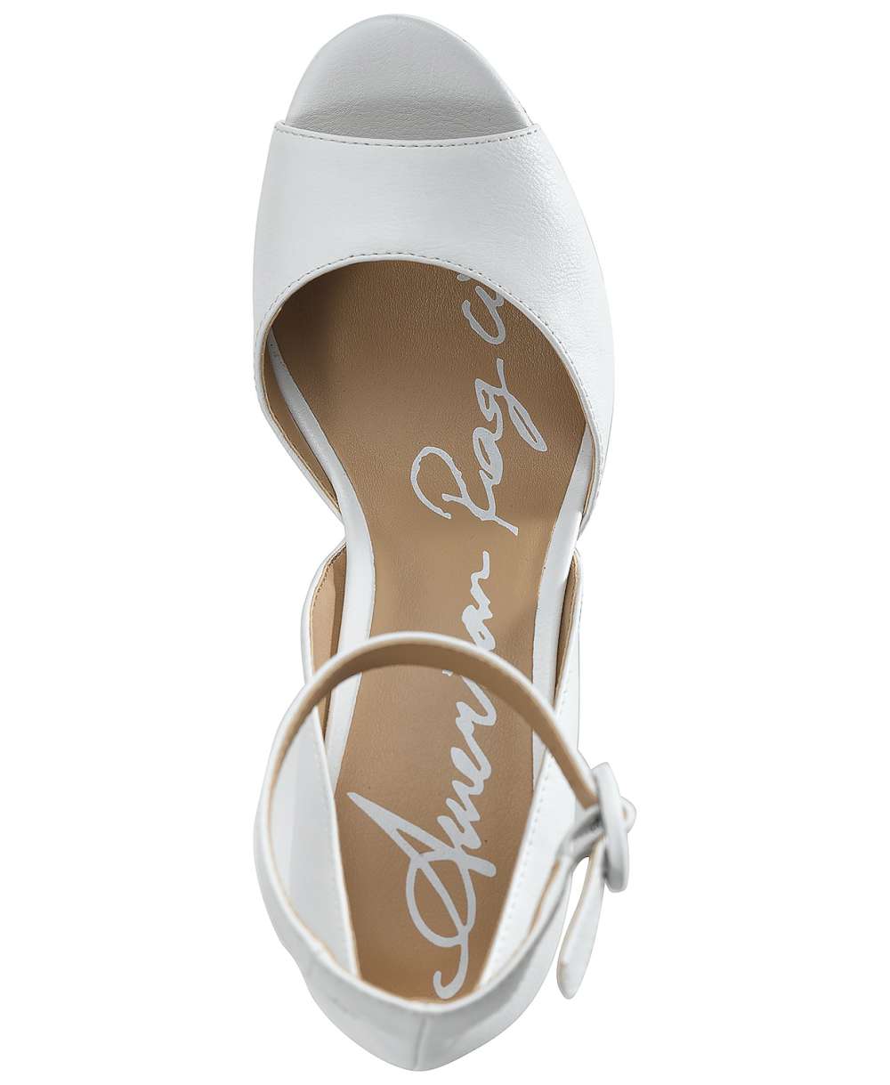 American Rag Women's Reeta Fabric Peep Toe Ankle Strap D-orsay Pumps White Size 9.5 M