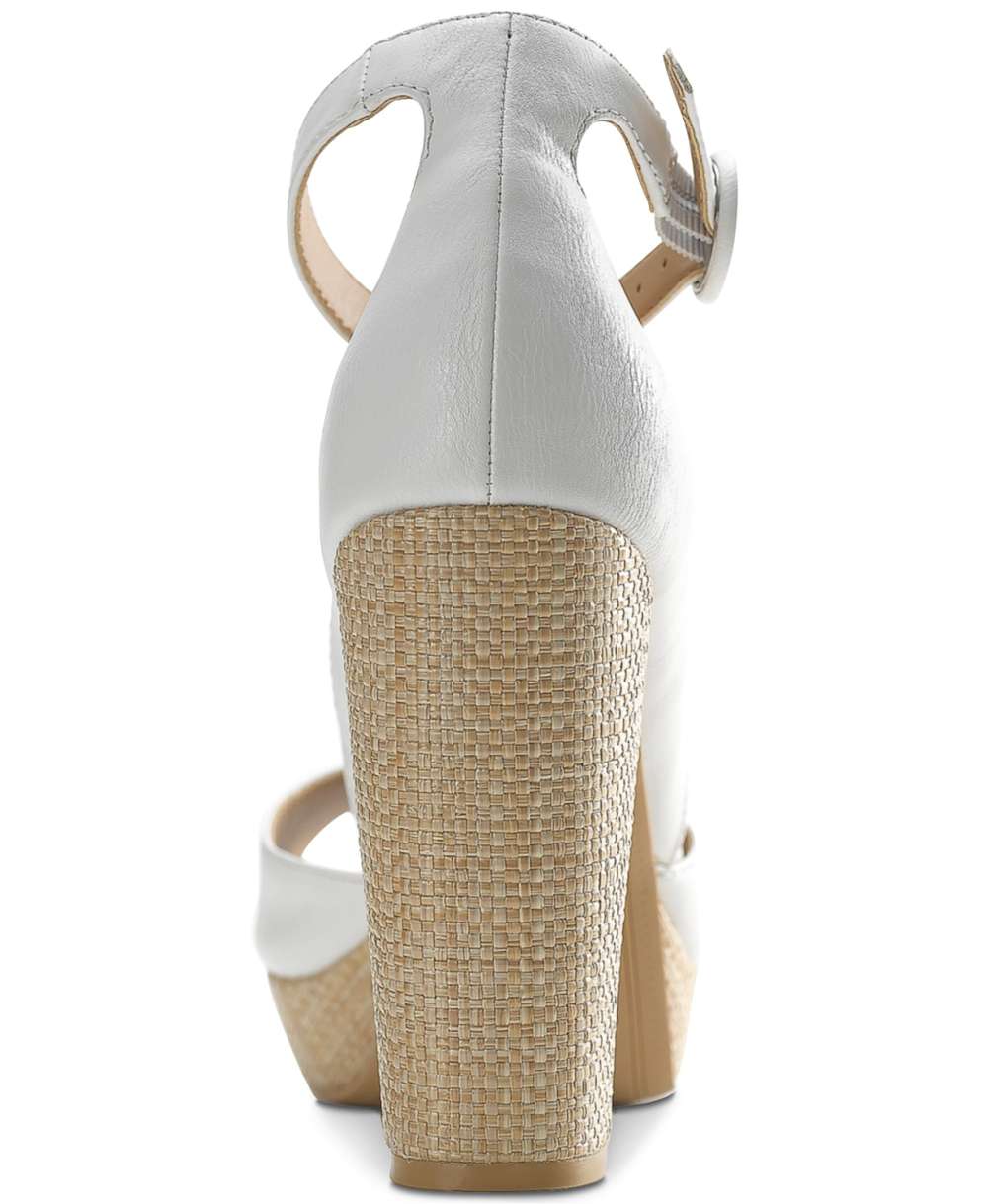 American Rag Women's Reeta Fabric Peep Toe Ankle Strap D-orsay Pumps White Size 9.5 M