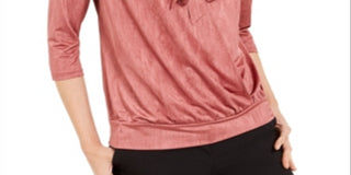 Alfani Women's Petite Tie-Neck Top  Pink Size Petite S