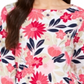 Charter Club Women's Floral Print Top  Red Size 2XL